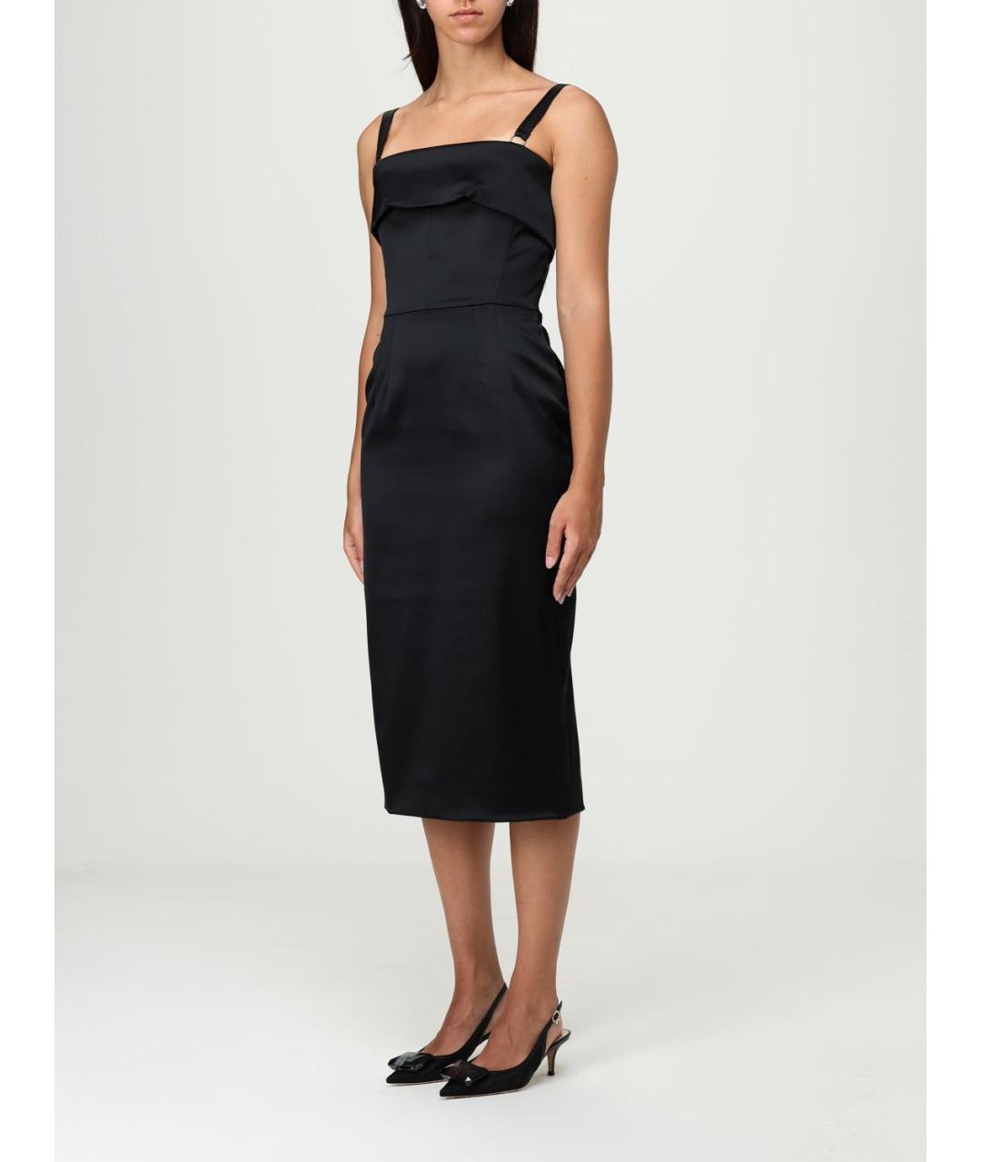 DOLCE&GABBANA Черное ацетатное платье, фото 5
