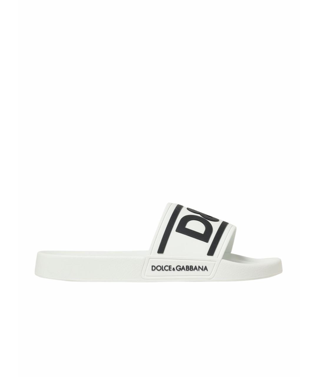 DOLCE&GABBANA Белые шлепанцы, фото 1
