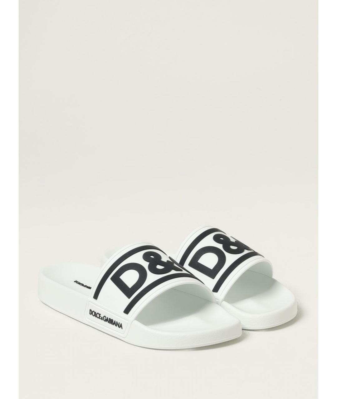 DOLCE&GABBANA Белые шлепанцы, фото 2