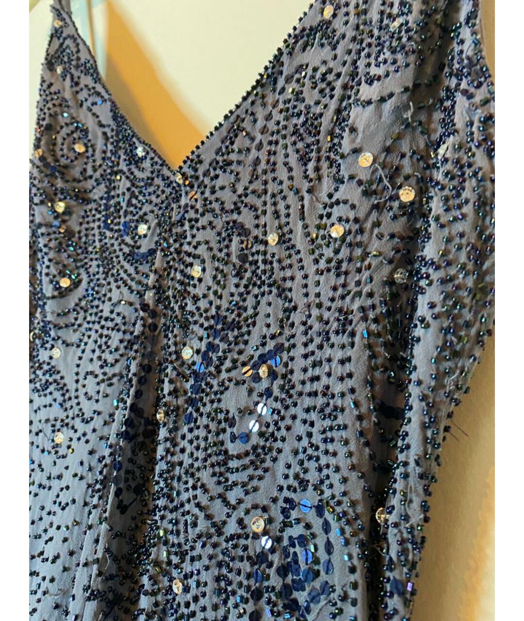 JENNY PACKHAM Синее шелковое вечернее платье, фото 4