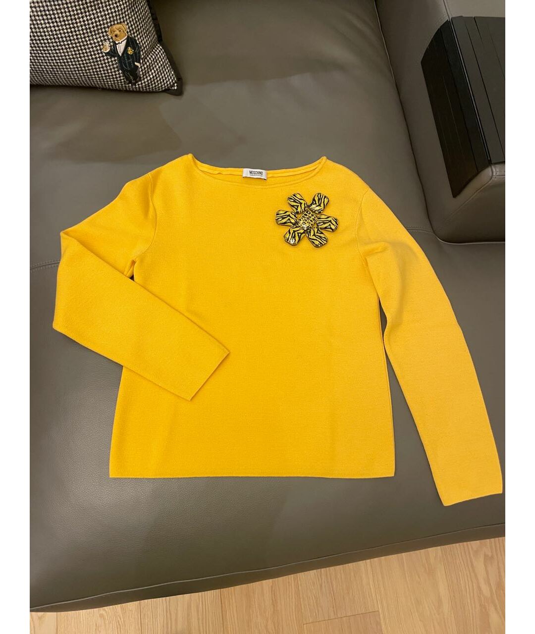 MOSCHINO Желтый джемпер / свитер, фото 9