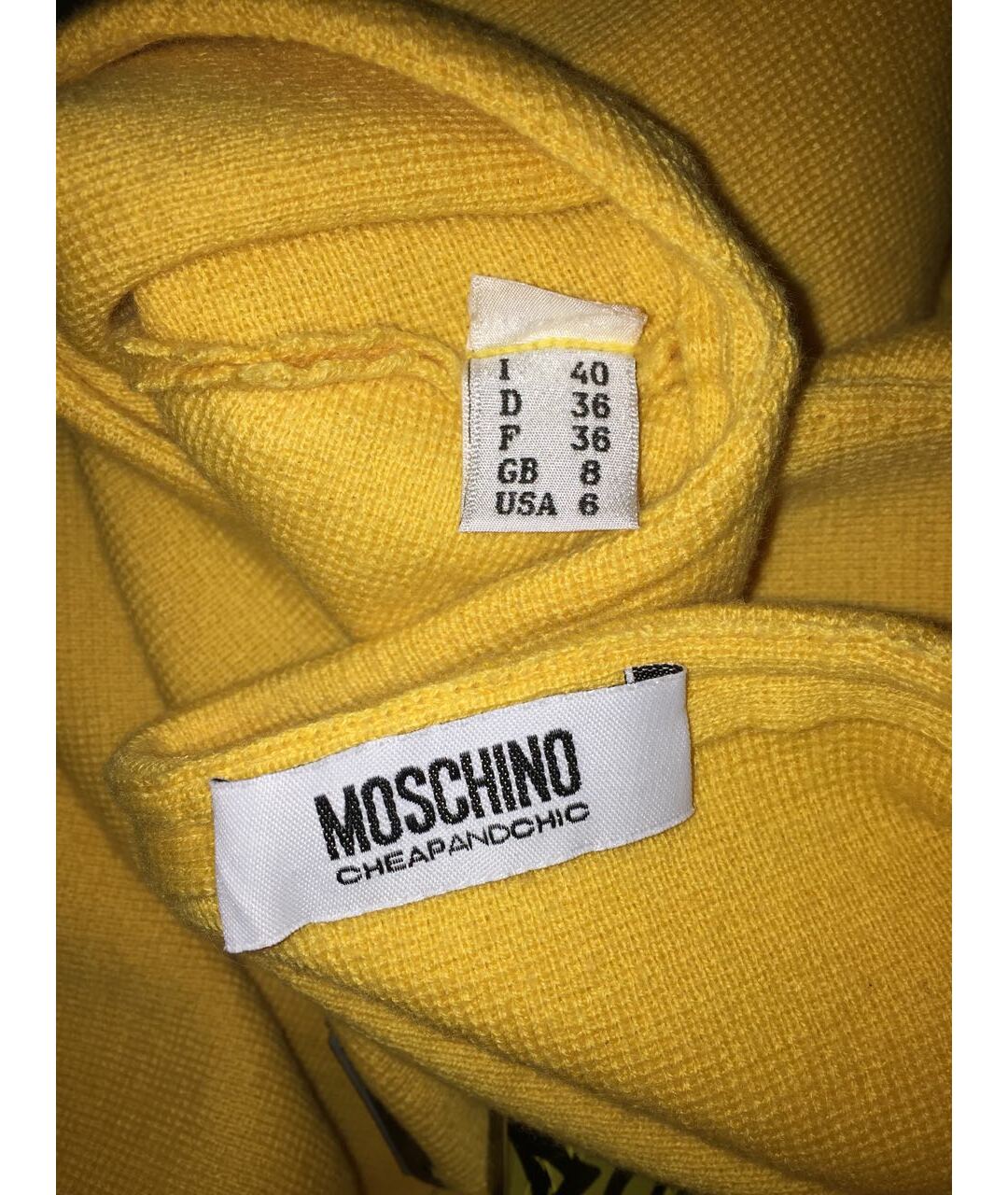 MOSCHINO Желтый джемпер / свитер, фото 3