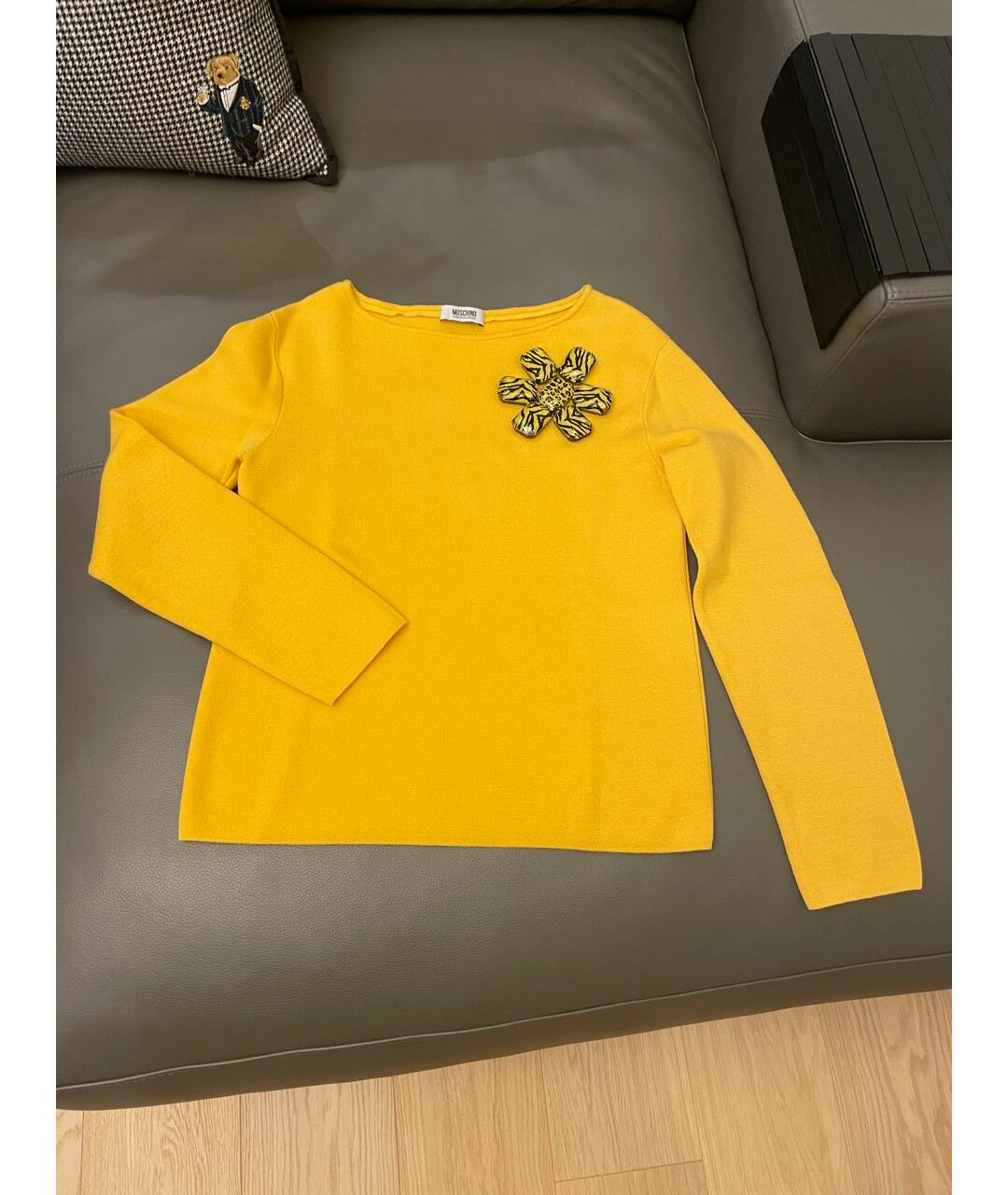 MOSCHINO Желтый джемпер / свитер, фото 5