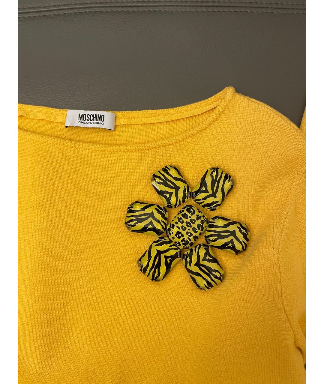 MOSCHINO Желтый джемпер / свитер, фото 4