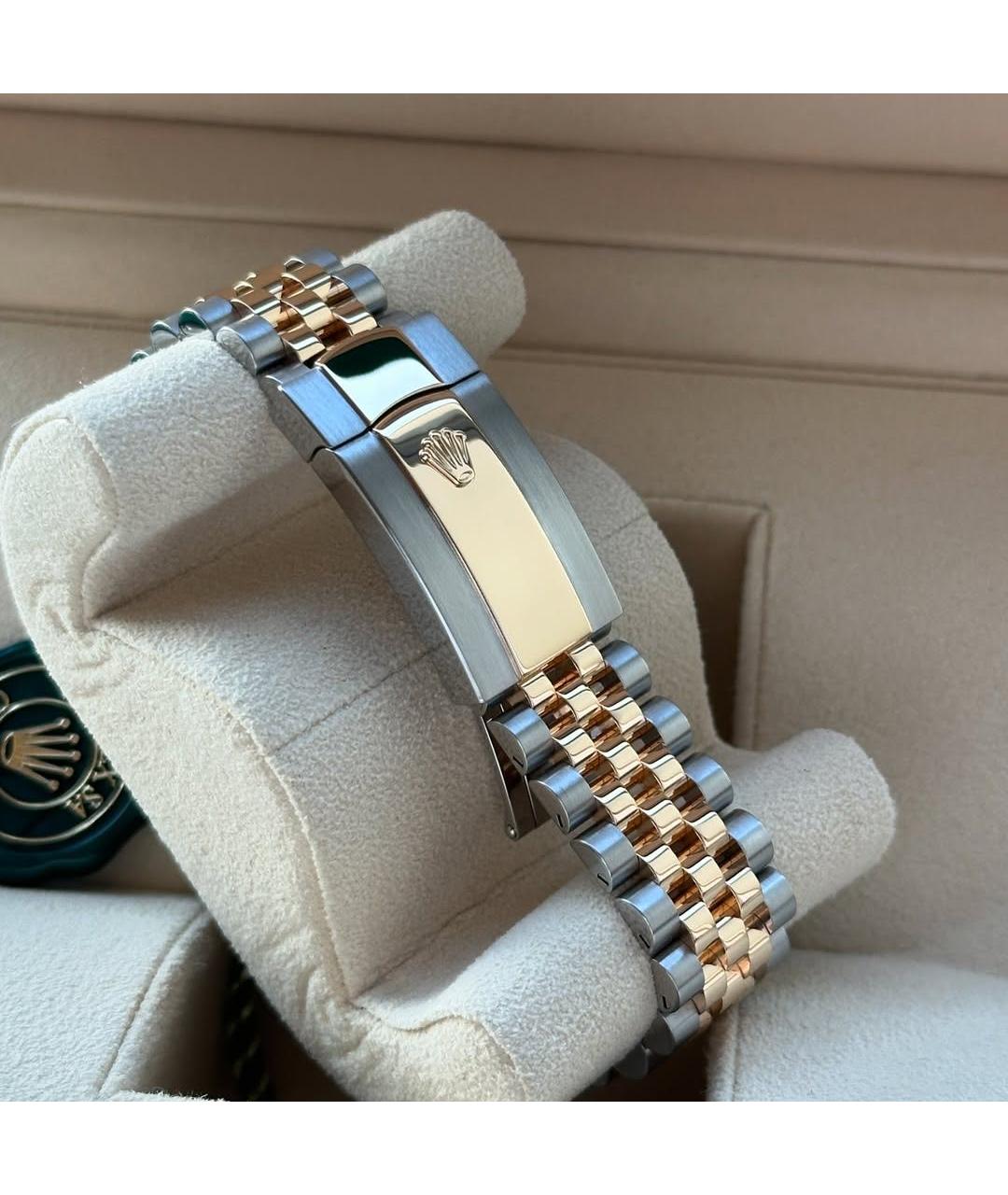 ROLEX Черные часы из желтого золота, фото 6