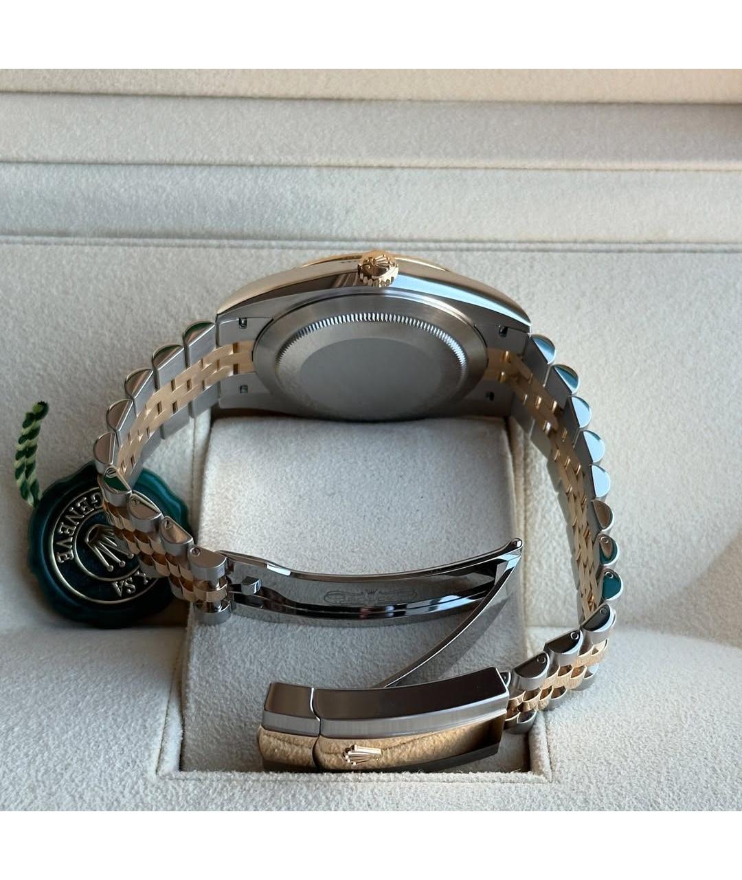 ROLEX Черные часы из желтого золота, фото 7