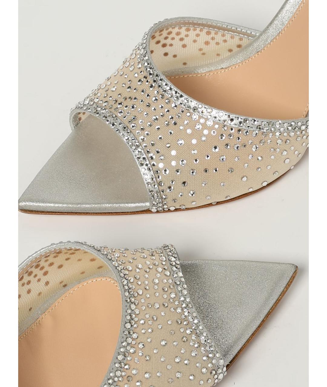 GIANVITO ROSSI Серебряные мюли, фото 4