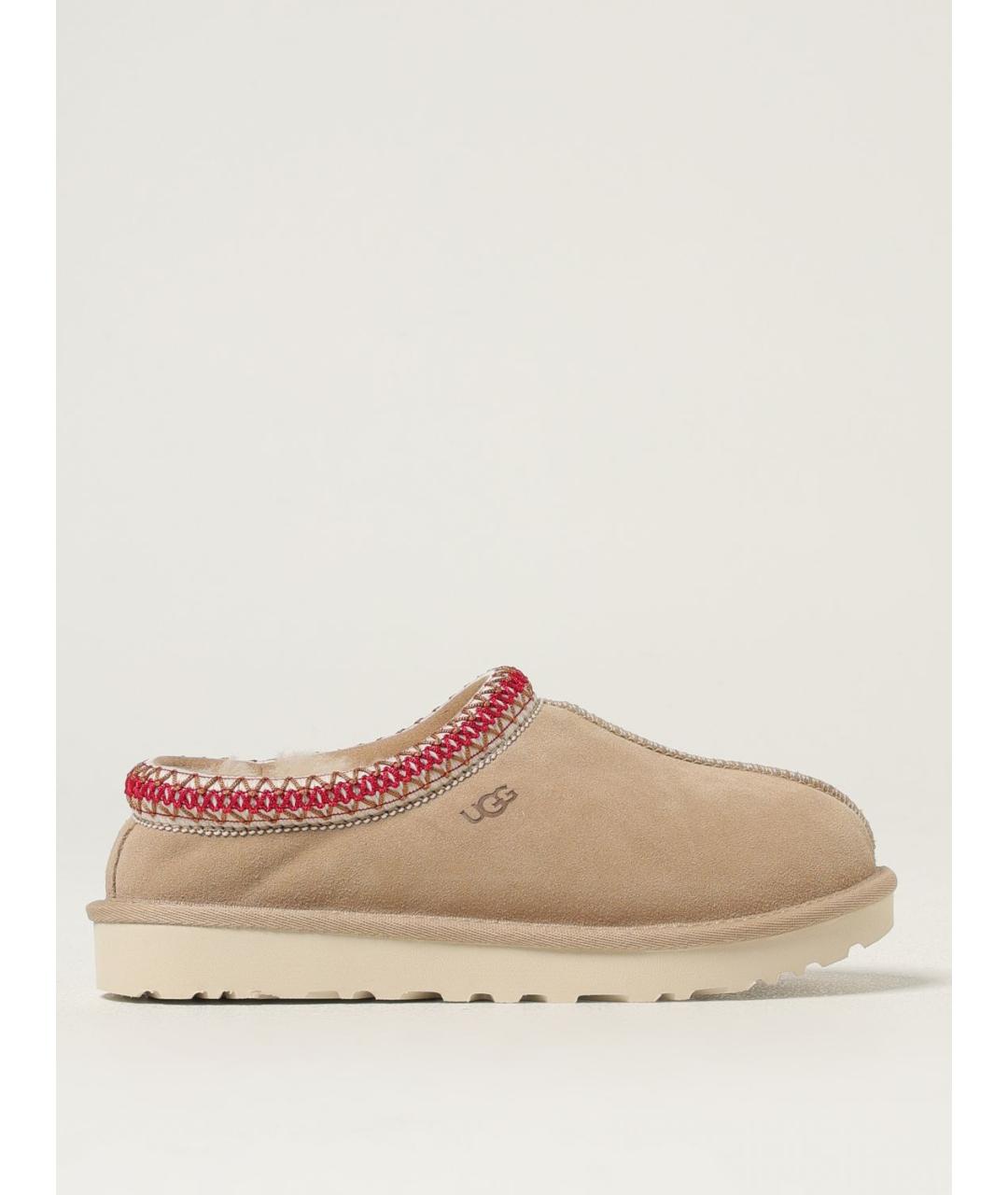 UGG AUSTRALIA Бежевые кожаные сабо, фото 5