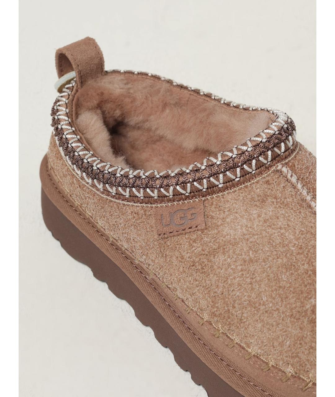 UGG AUSTRALIA Бежевые кожаные сабо, фото 4