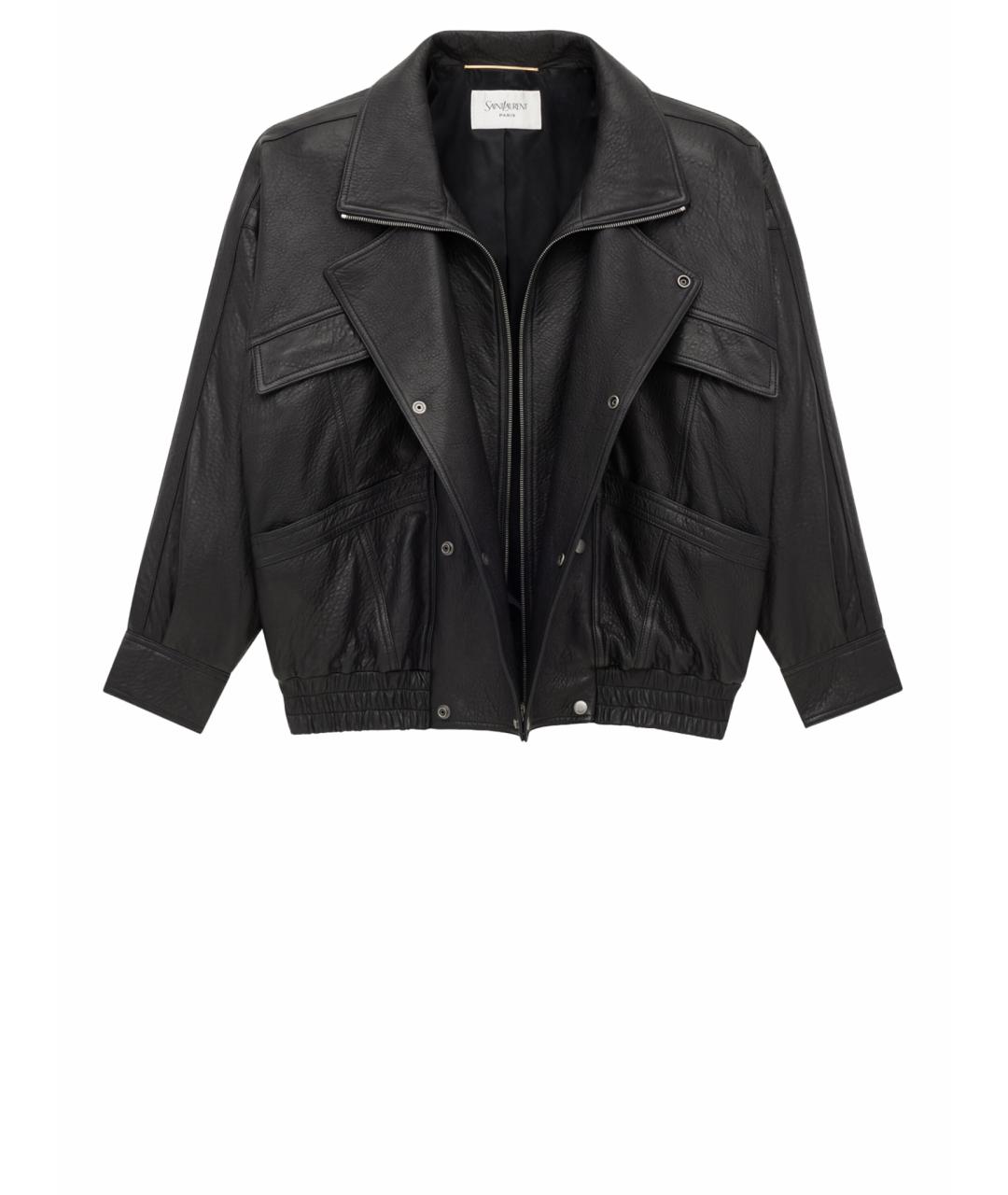 SAINT LAURENT Черная кожаная куртка, фото 1