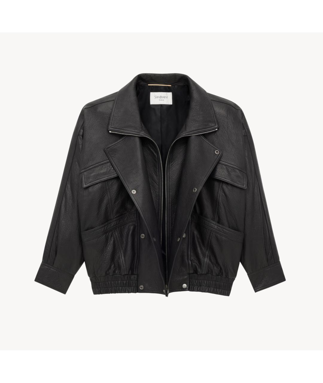 SAINT LAURENT Черная кожаная куртка, фото 7