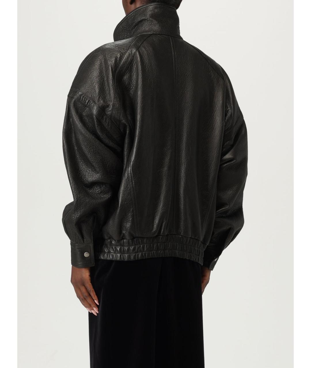 SAINT LAURENT Черная кожаная куртка, фото 4