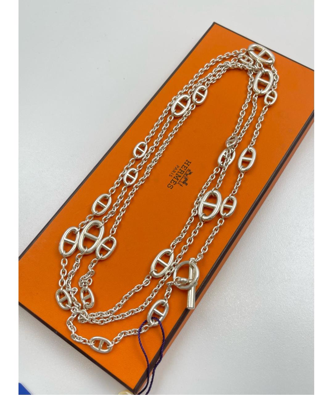HERMES Серебряное серебряное колье, фото 2