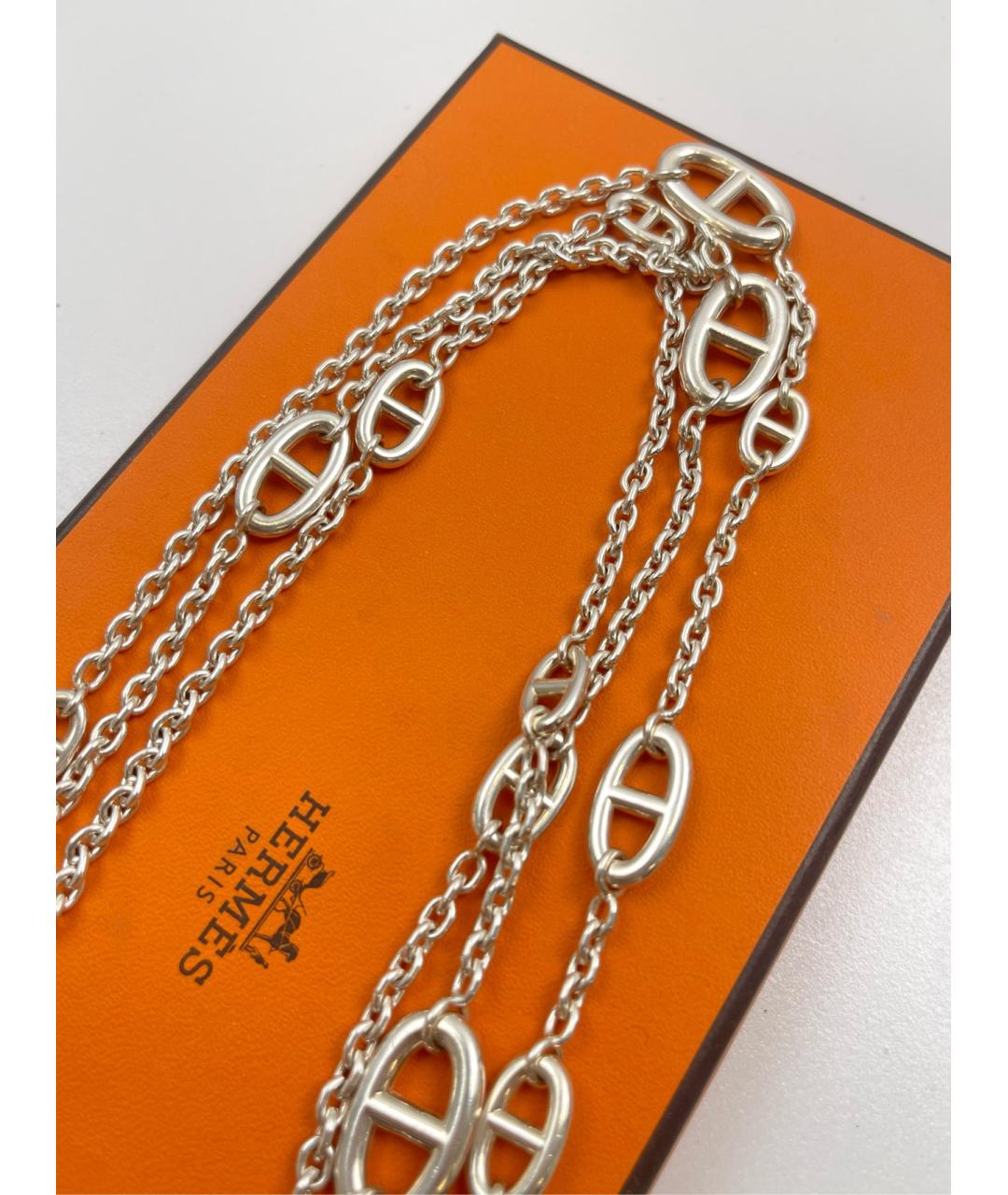 HERMES Серебряное серебряное колье, фото 3