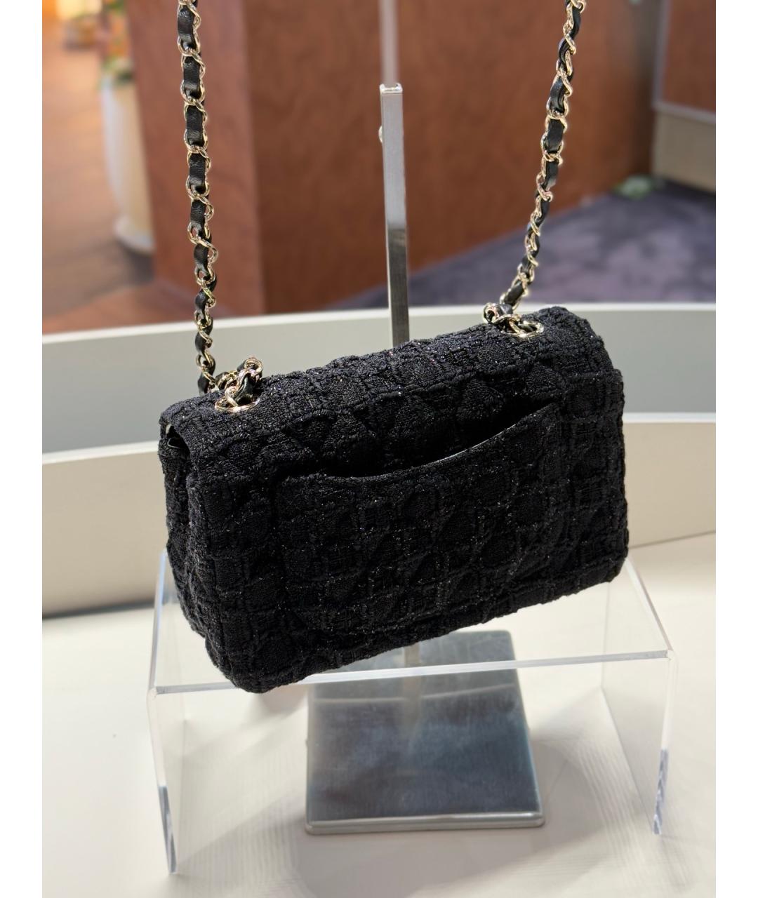 CHANEL Черная тканевая сумка через плечо, фото 7