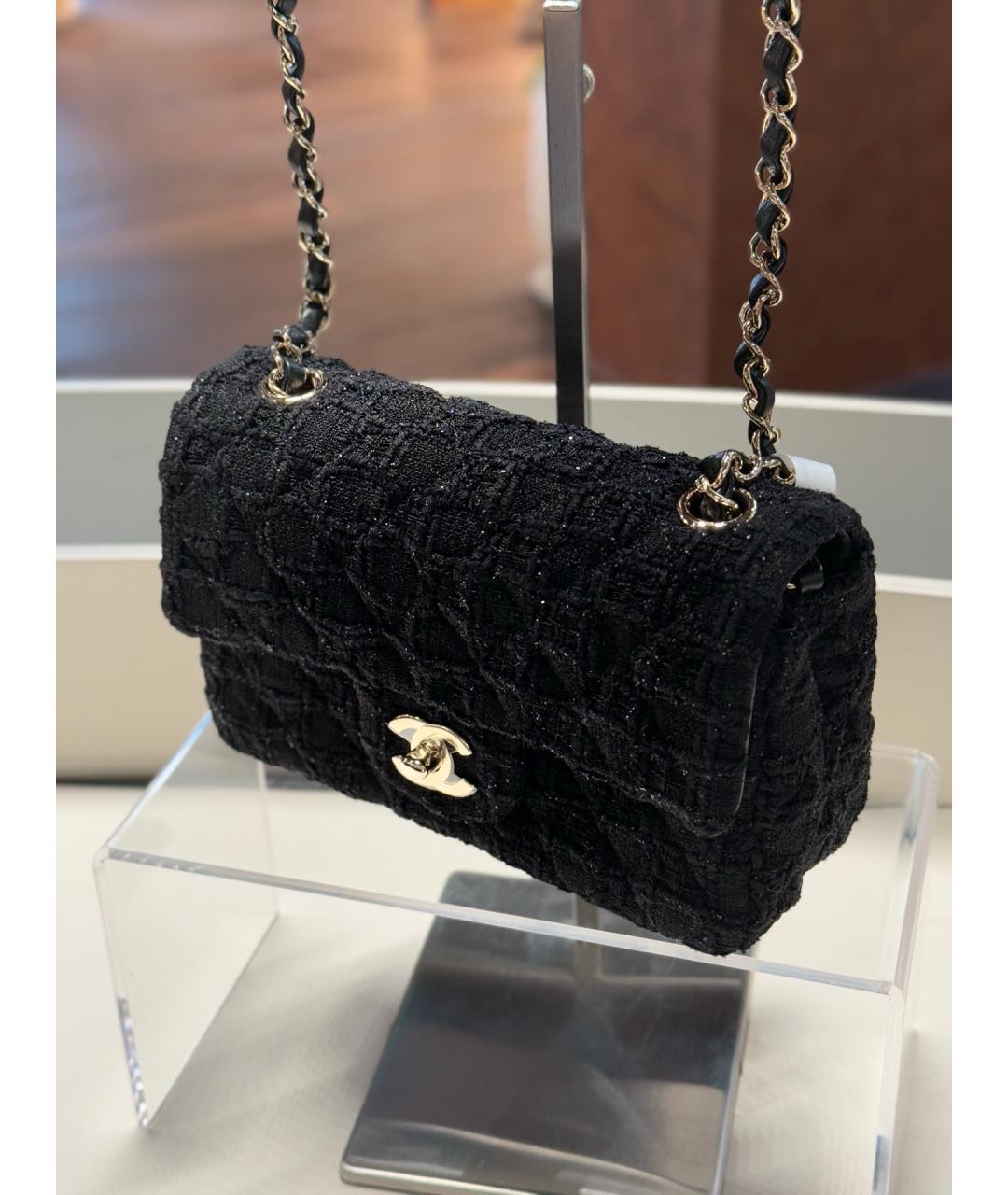 CHANEL Черная тканевая сумка через плечо, фото 3