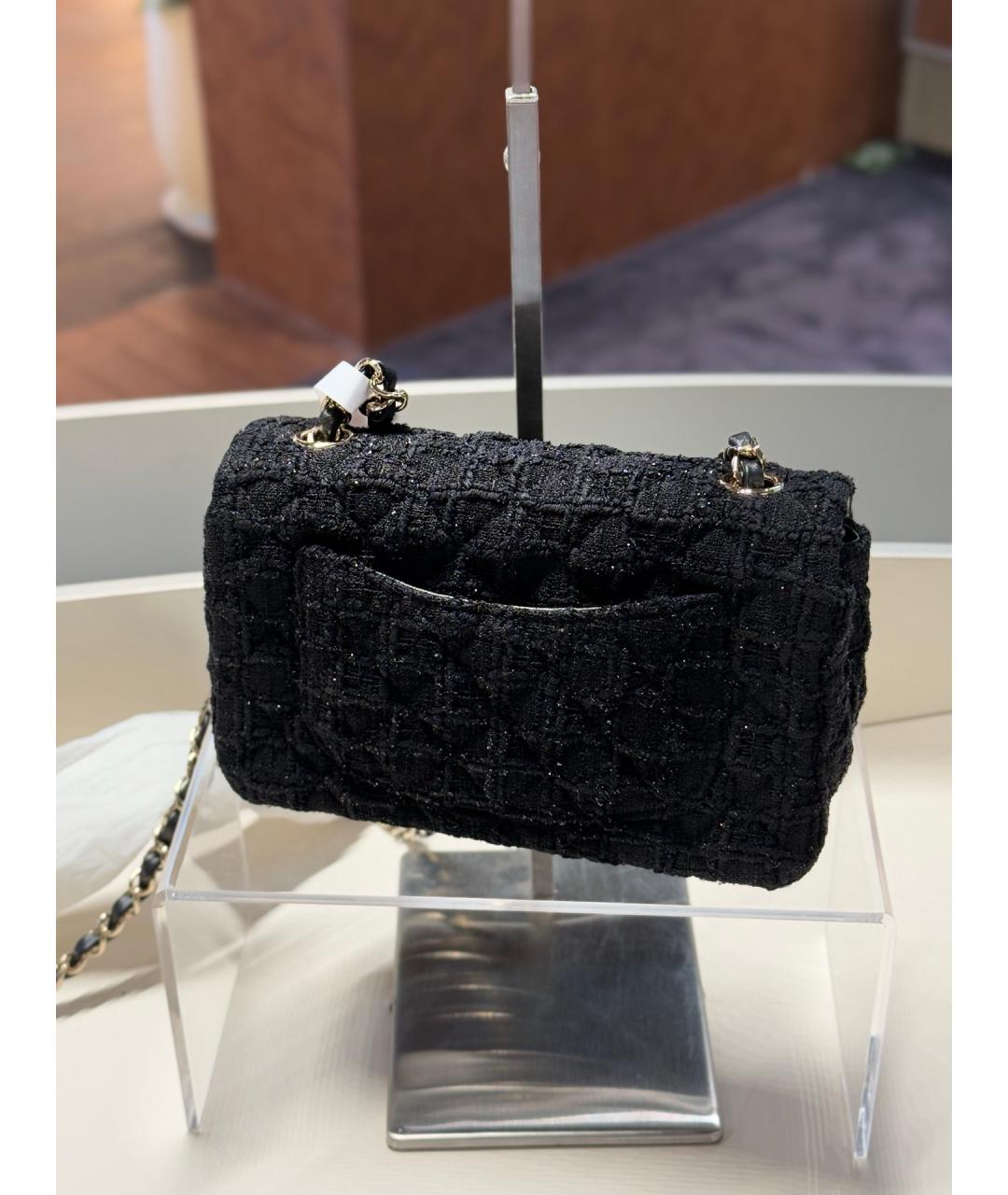 CHANEL Черная тканевая сумка через плечо, фото 6