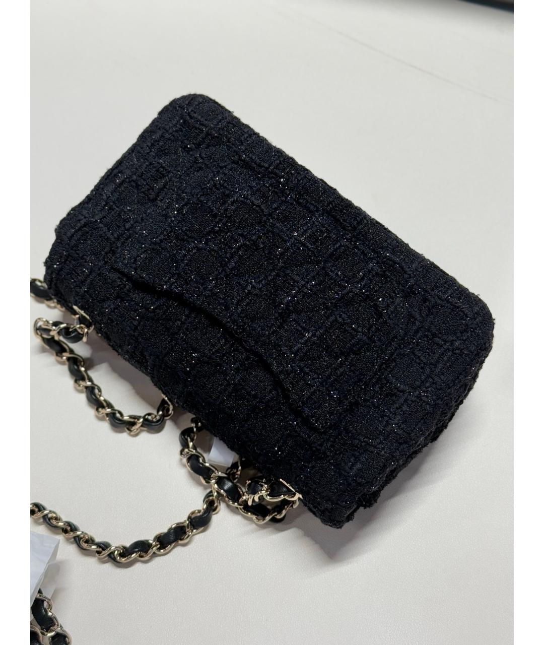 CHANEL Черная тканевая сумка через плечо, фото 8