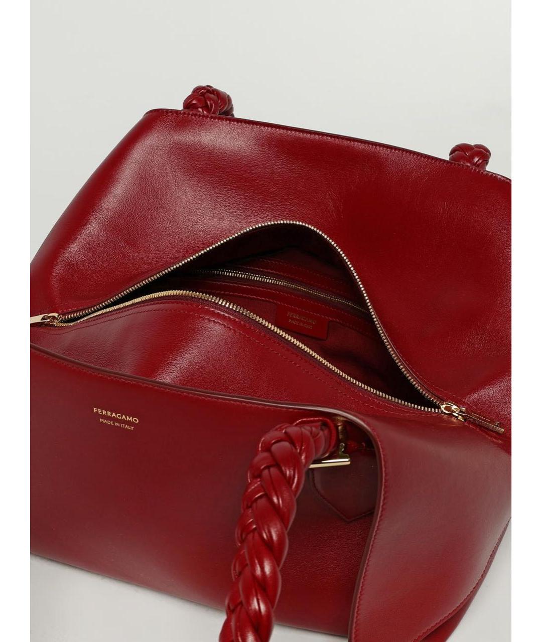 FERRAGAMO Бордовая кожаная сумка через плечо, фото 4