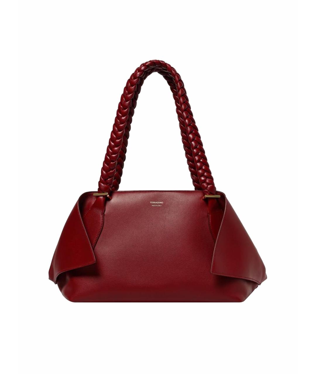 FERRAGAMO Бордовая кожаная сумка через плечо, фото 7