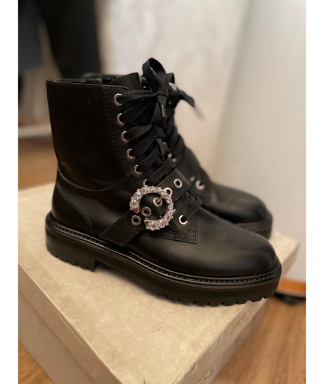 JIMMY CHOO Черные кожаные ботинки, фото 7