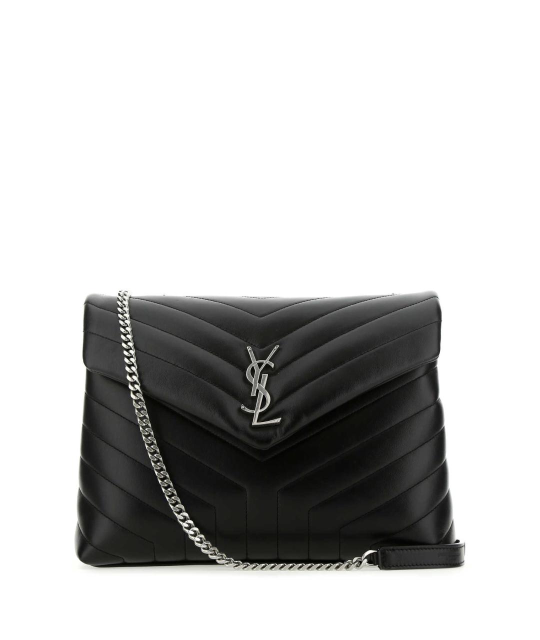 SAINT LAURENT Черная кожаная сумка через плечо, фото 1
