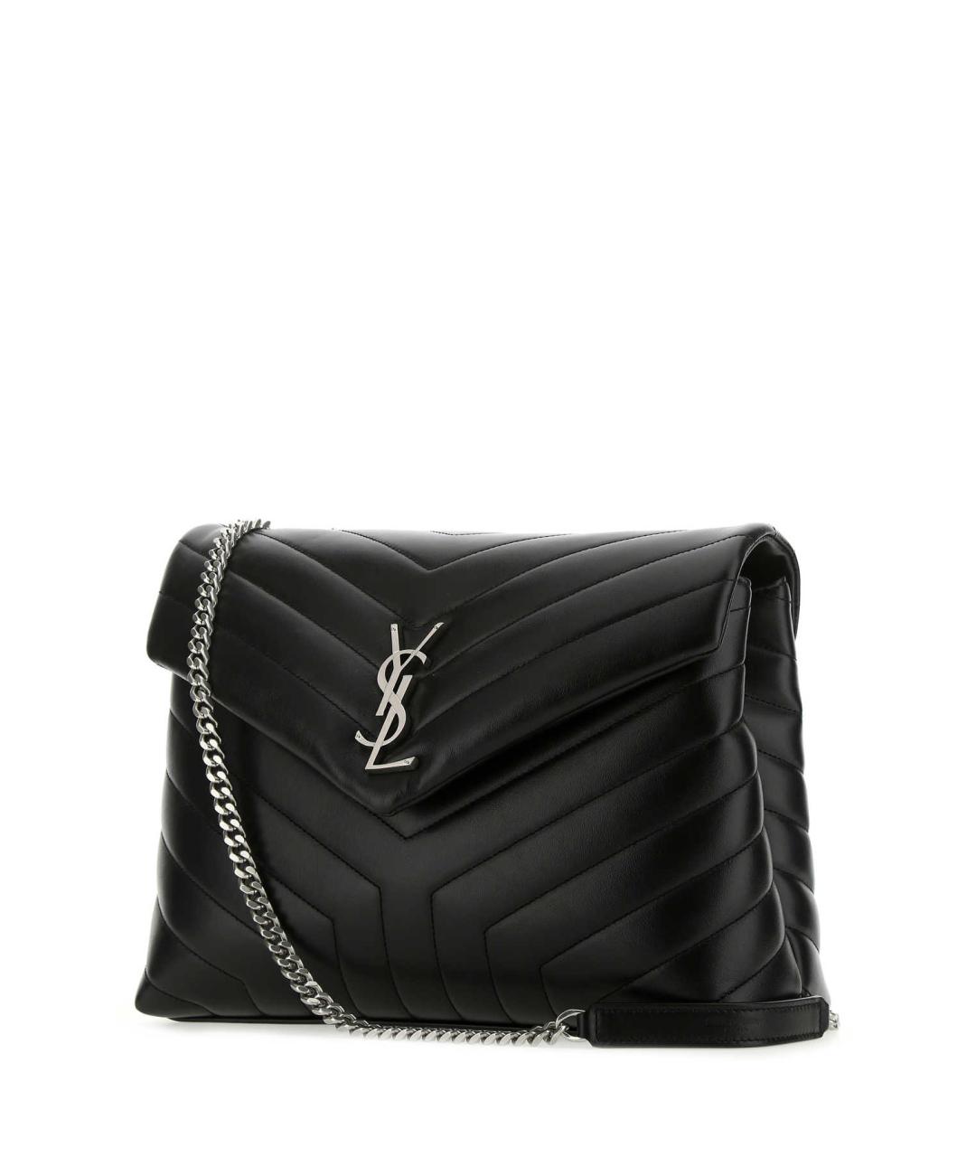 SAINT LAURENT Черная кожаная сумка через плечо, фото 2