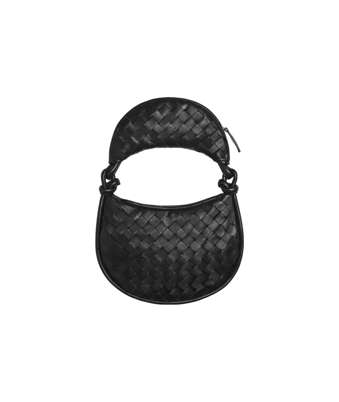 BOTTEGA VENETA Черная кожаная сумка через плечо, фото 2