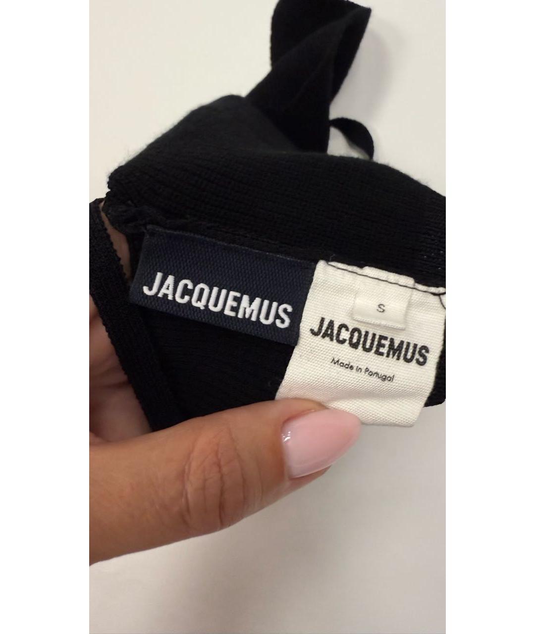 JACQUEMUS Черная вискозная майка, фото 3