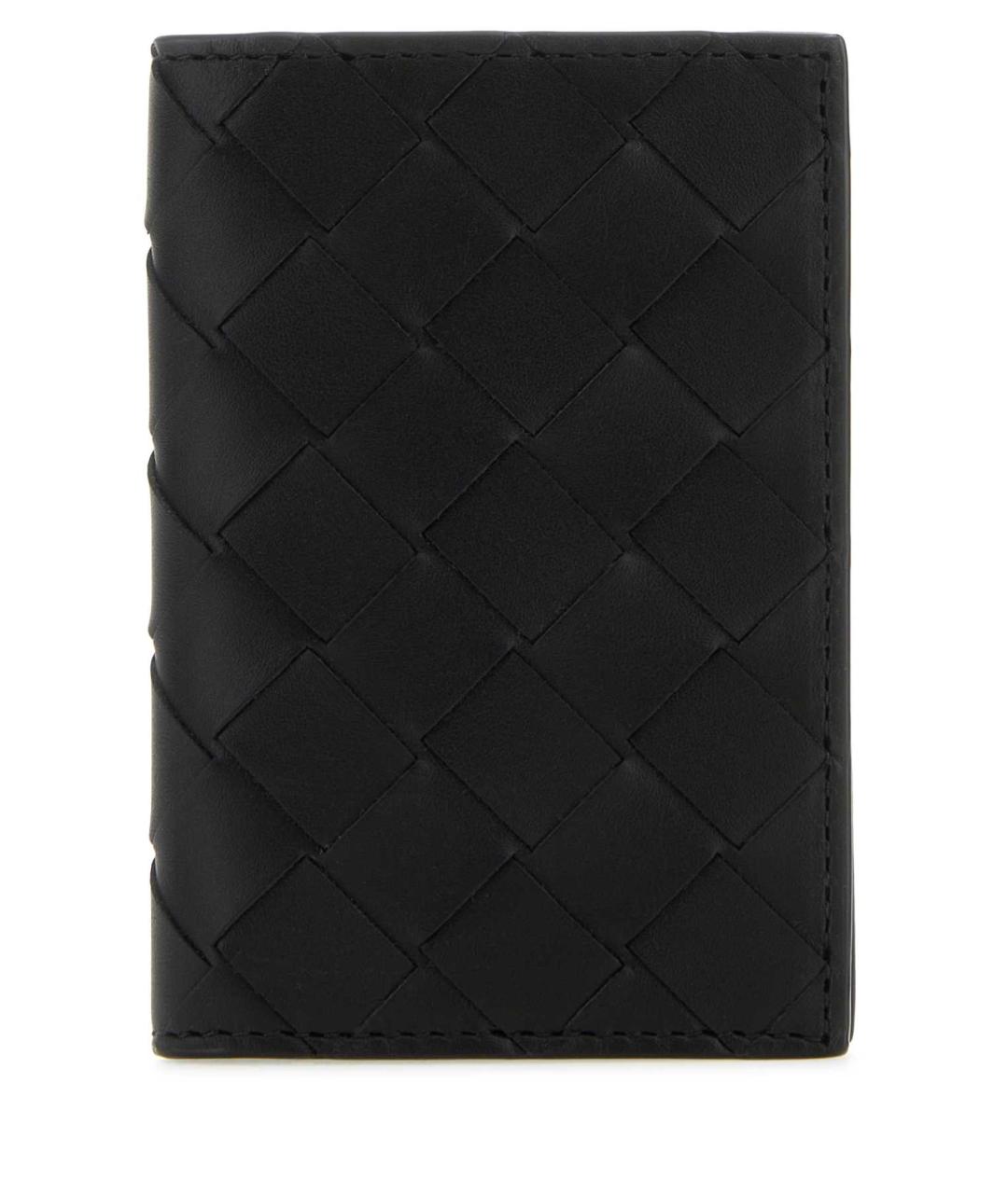 BOTTEGA VENETA Черный кожаный кошелек, фото 1