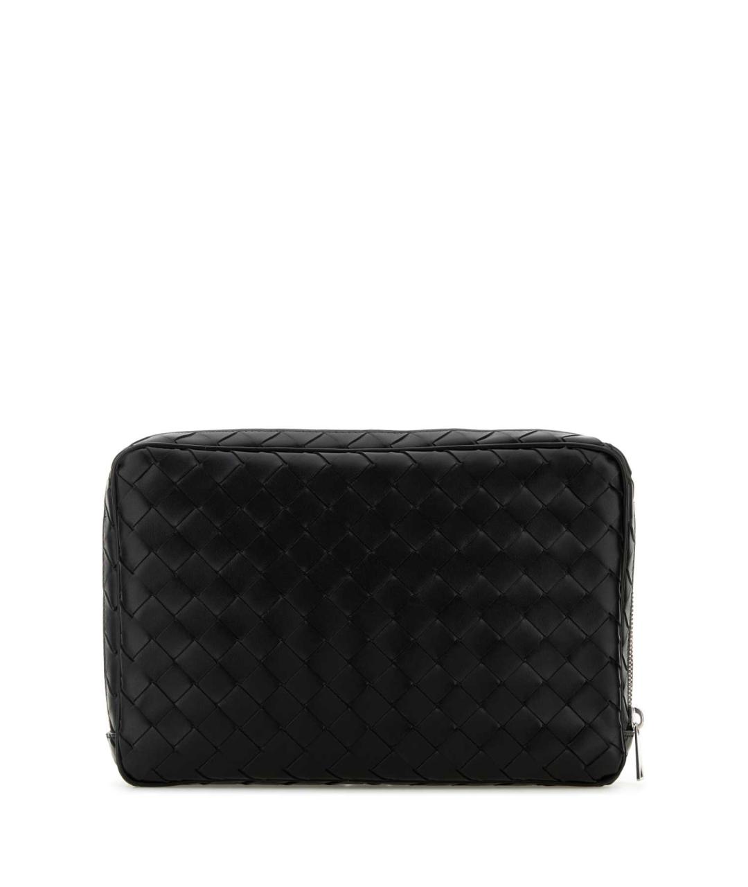 BOTTEGA VENETA Черная кожаная барсетка, фото 3