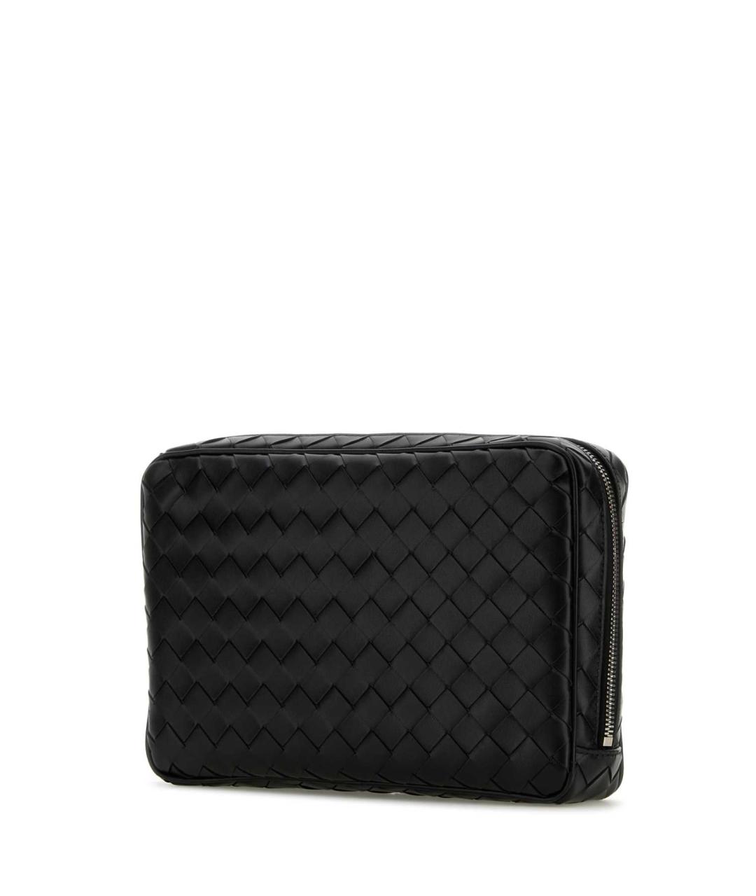 BOTTEGA VENETA Черная кожаная барсетка, фото 2