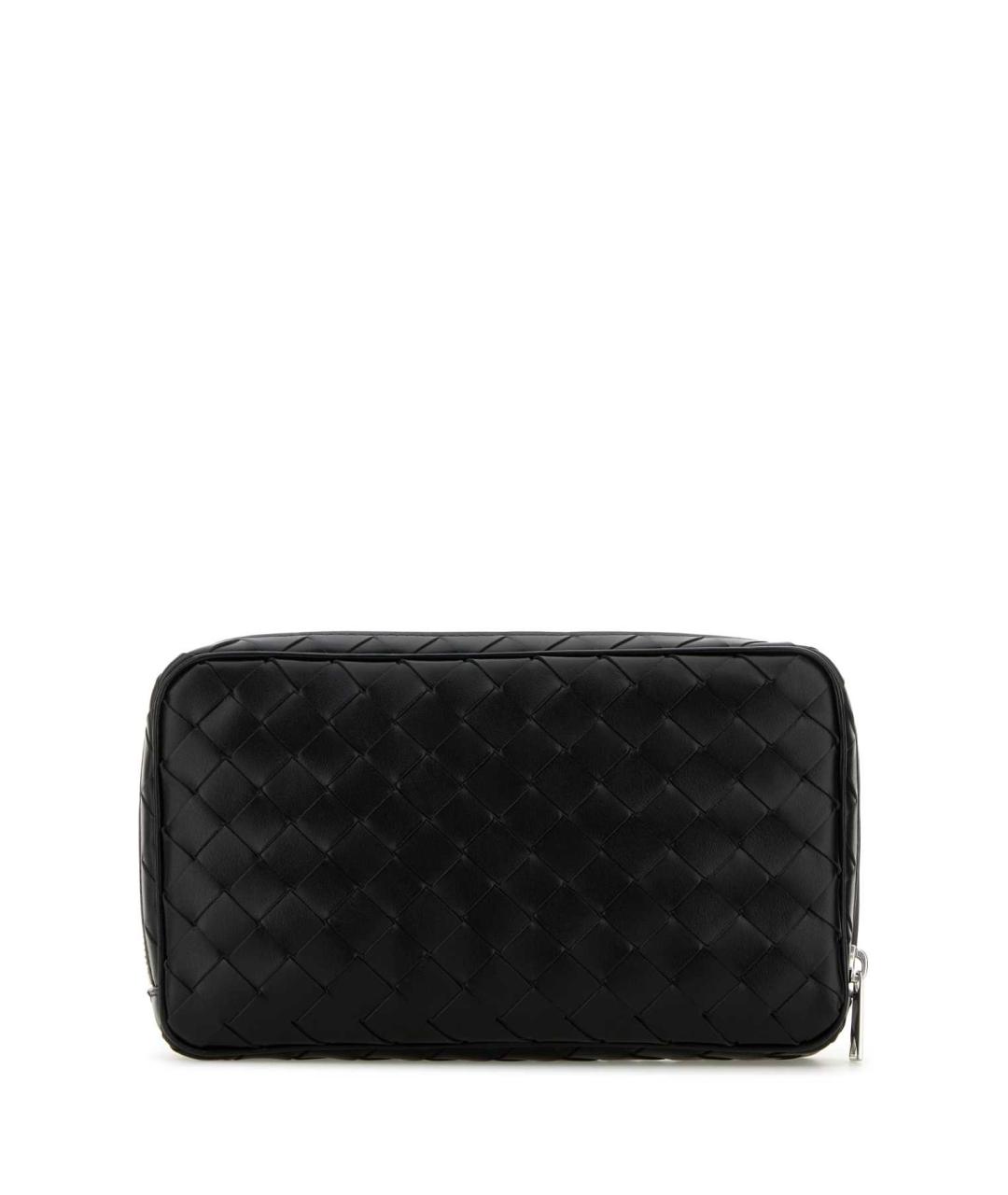 BOTTEGA VENETA Черная кожаная барсетка, фото 3