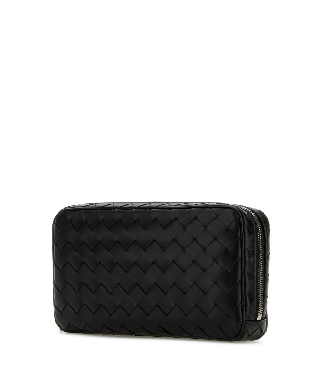 BOTTEGA VENETA Черная кожаная барсетка, фото 2
