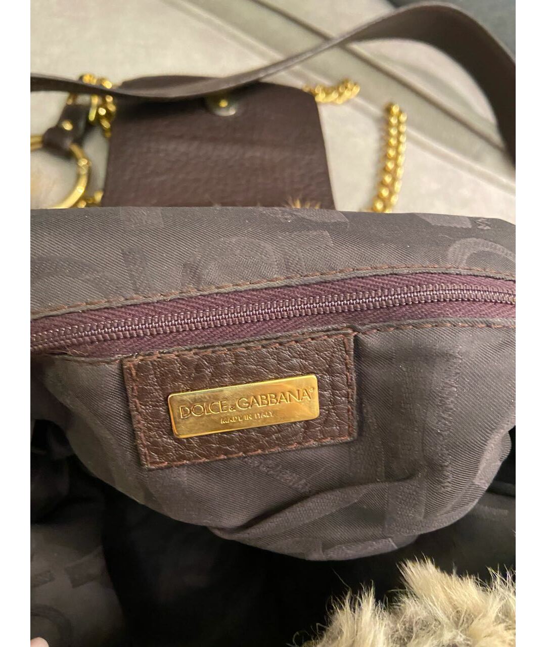 DOLCE&GABBANA Коричневая кожаная сумка тоут, фото 3