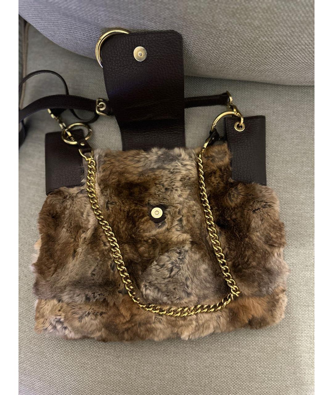 DOLCE&GABBANA Коричневая кожаная сумка тоут, фото 7