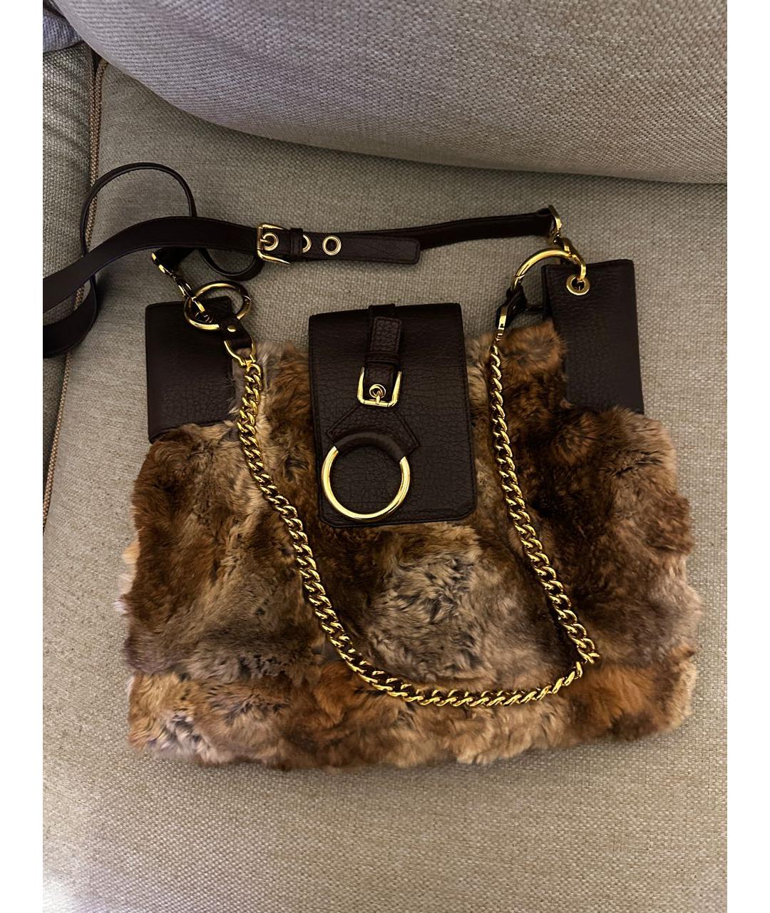 DOLCE&GABBANA Коричневая кожаная сумка тоут, фото 6