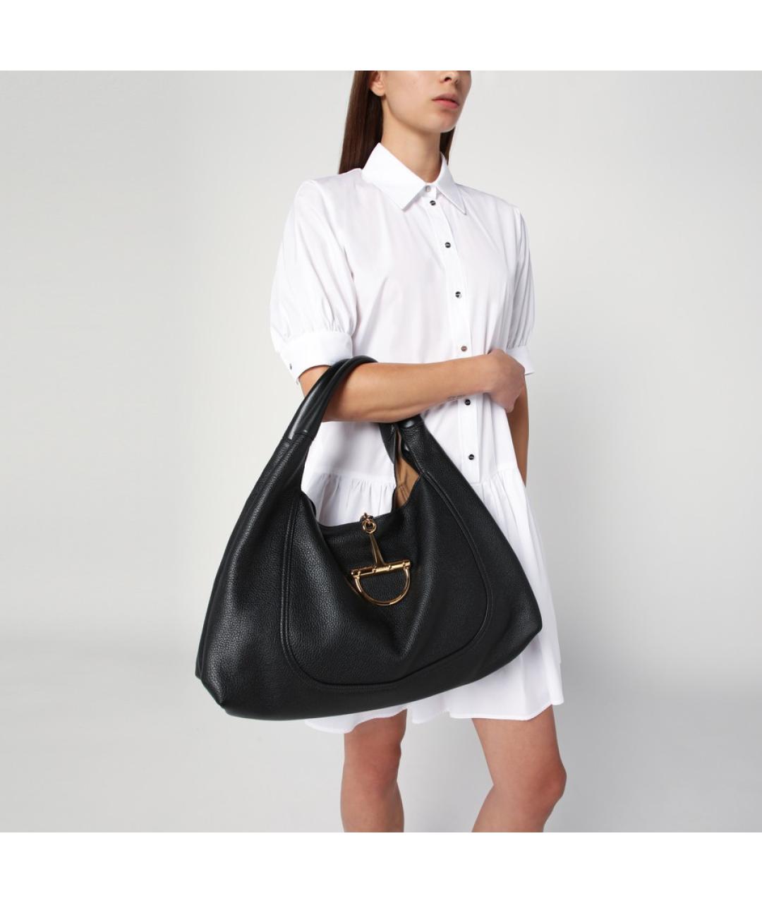 GUCCI Черная кожаная сумка через плечо, фото 4