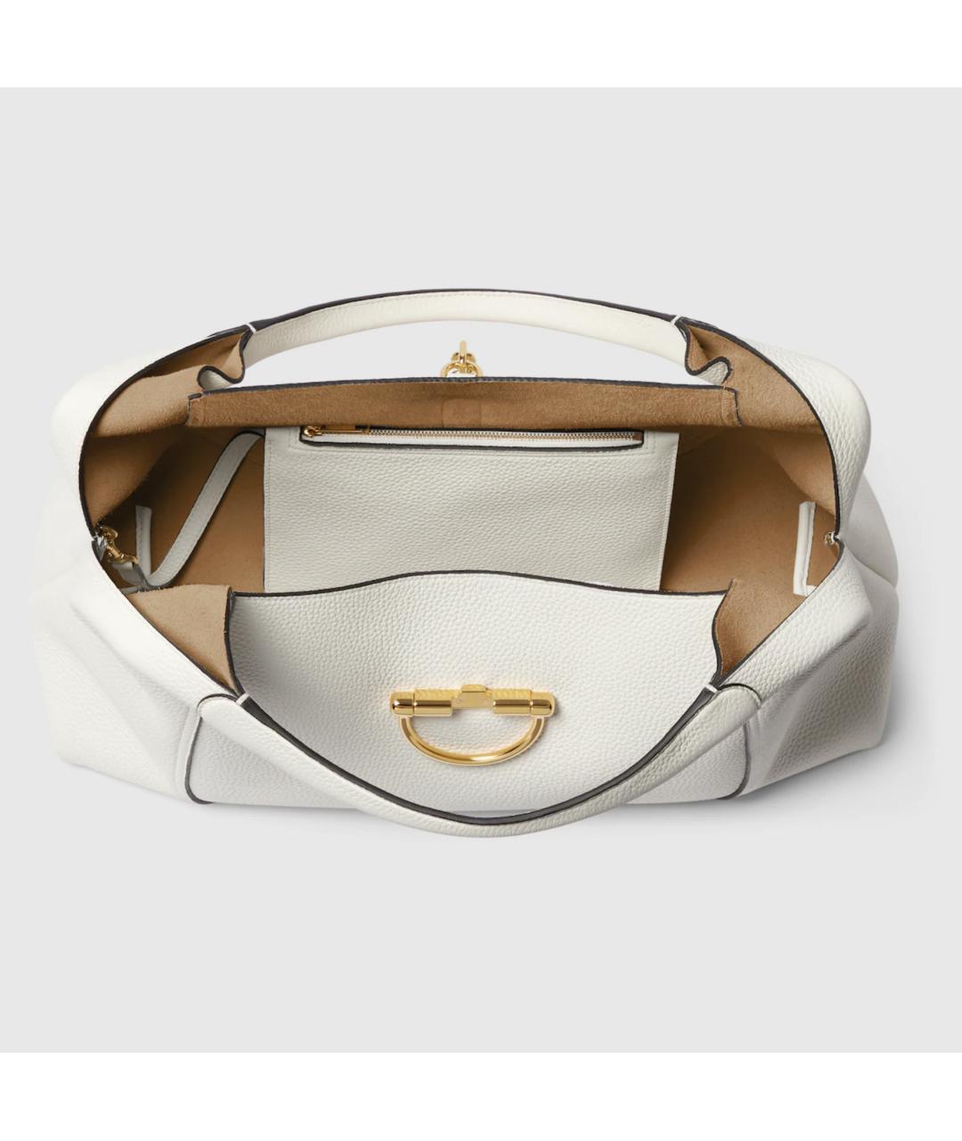 GUCCI Белая кожаная сумка через плечо, фото 6