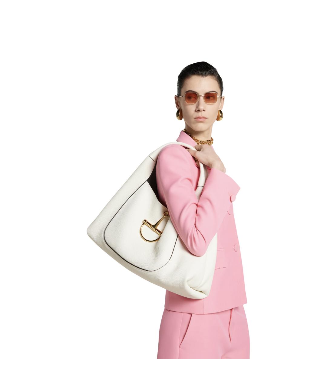 GUCCI Белая кожаная сумка через плечо, фото 7