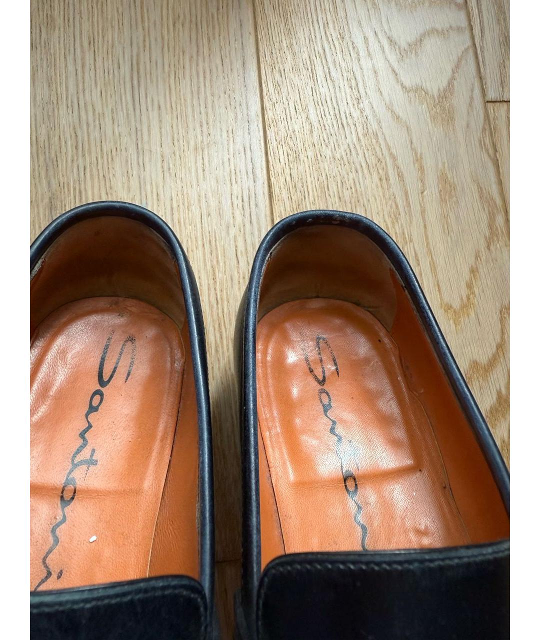 SANTONI Темно-синие кожаные лоферы, фото 3