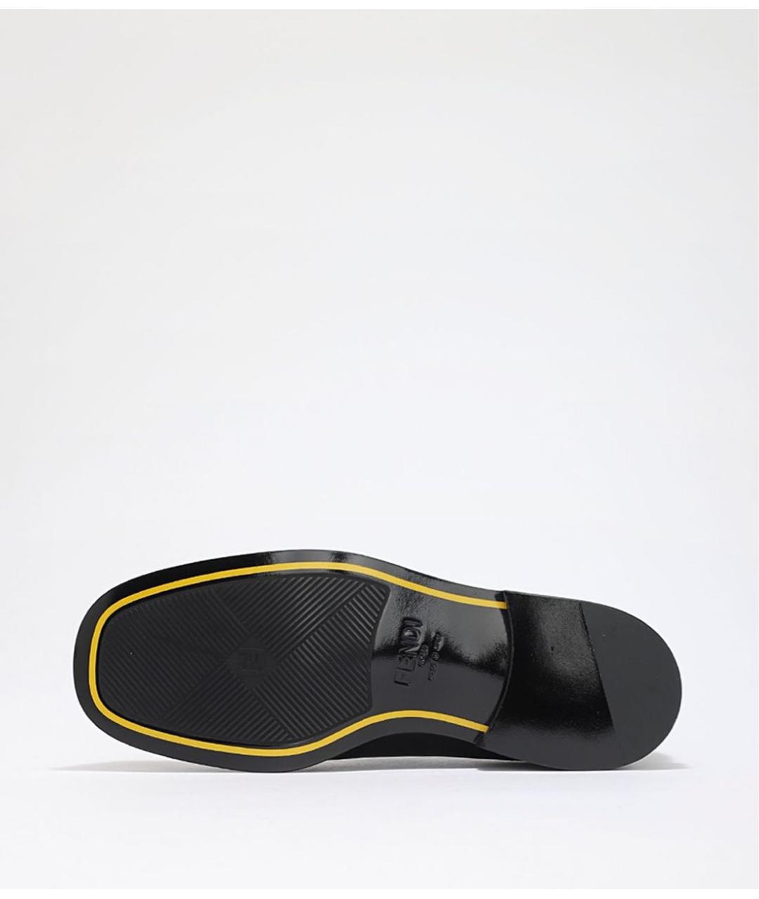 FENDI Черные кожаные лоферы, фото 3