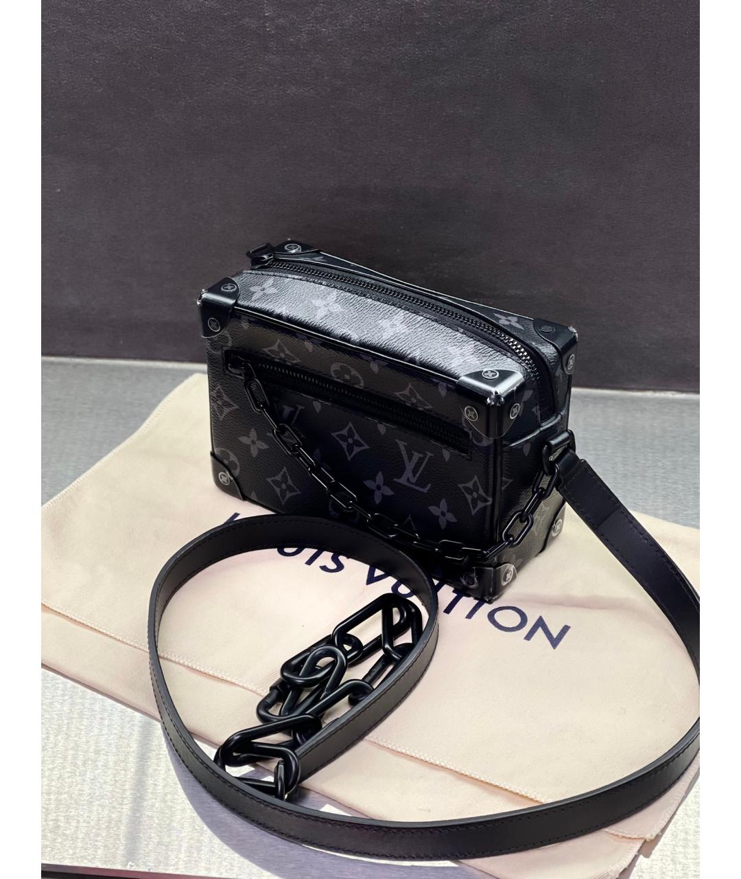 LOUIS VUITTON Черная сумка на плечо из искусственной кожи, фото 7