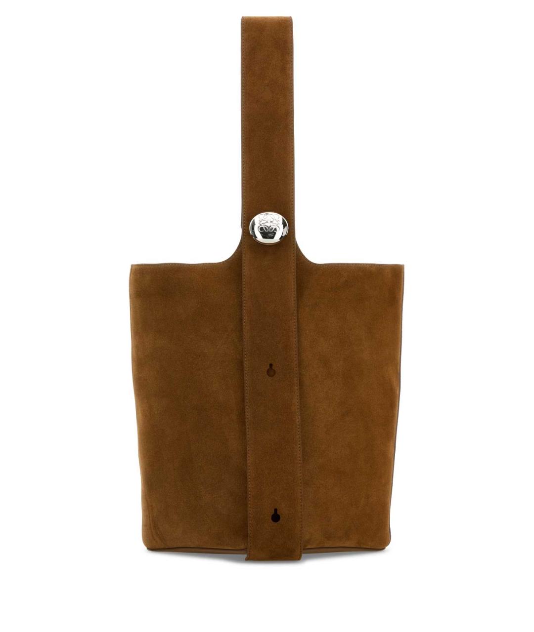 LOEWE Коричневая замшевая сумка на плечо, фото 1