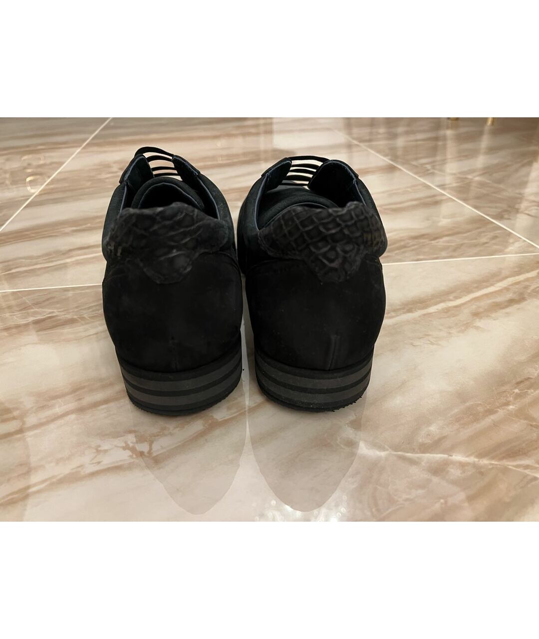 ZILLI Черные кожаные низкие кроссовки / кеды, фото 4