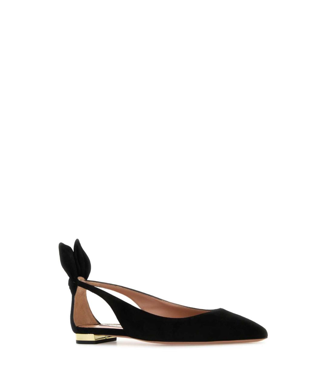 AQUAZZURA Черные замшевые балетки, фото 2