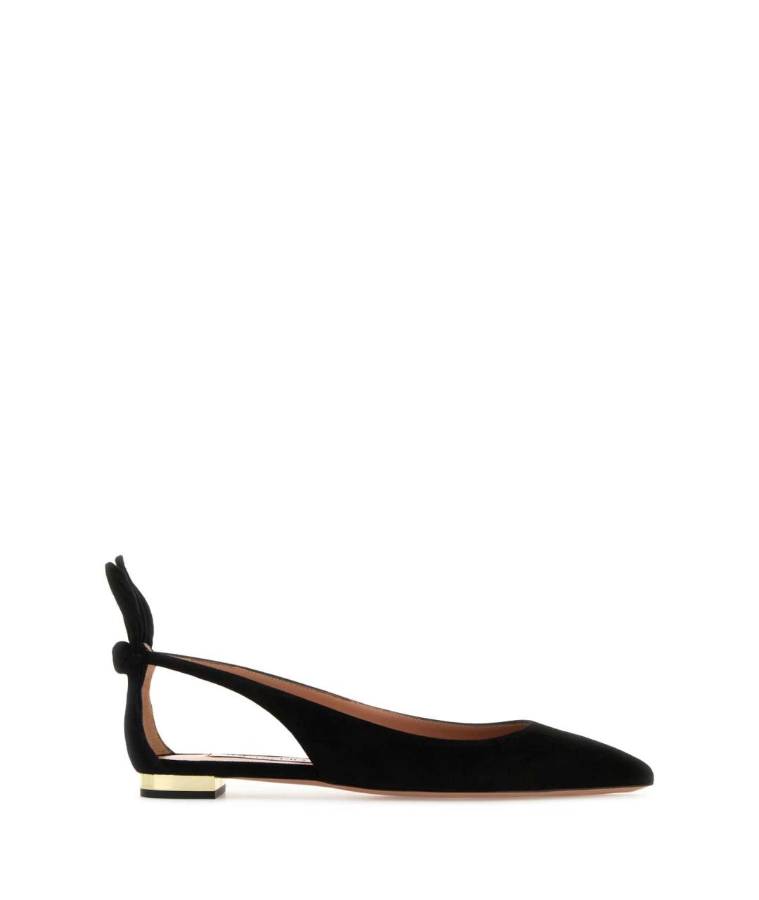 AQUAZZURA Черные замшевые балетки, фото 1