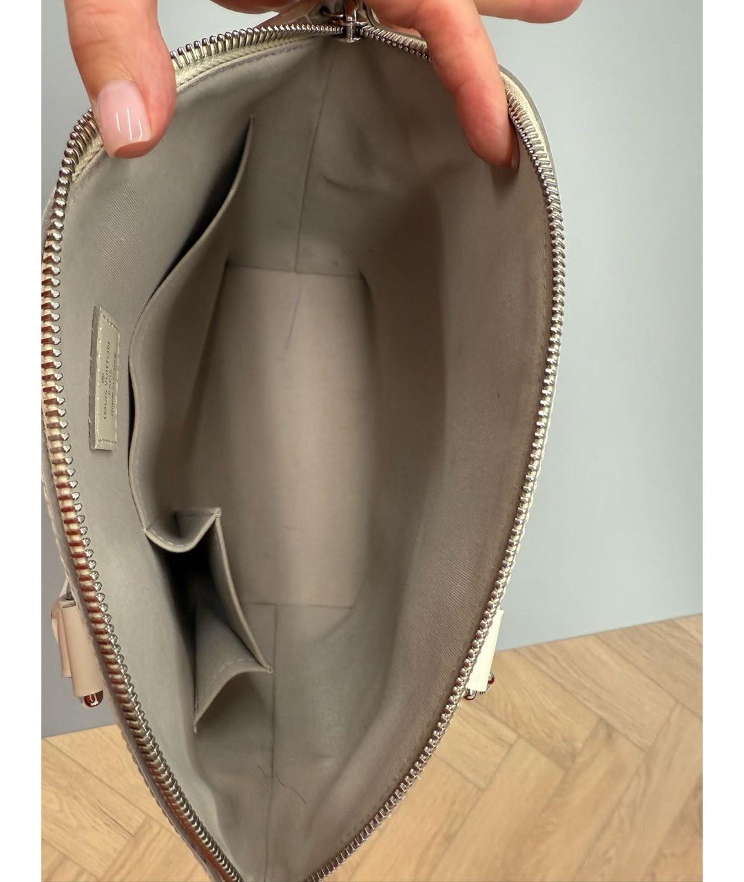 LOUIS VUITTON Бежевая кожаная сумка тоут, фото 4