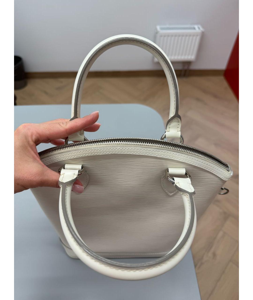 LOUIS VUITTON Бежевая кожаная сумка тоут, фото 3