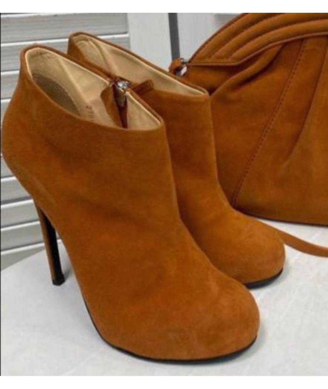 GIUSEPPE ZANOTTI DESIGN Коричневые замшевые ботильоны, фото 4